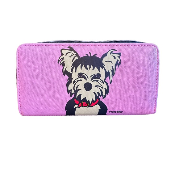 Marc Tetro Bubblegum Pink Yorkie Leather Wallet - Picture 1 of 9